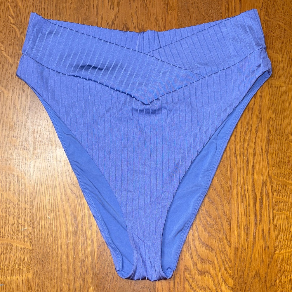 Aerie XL periwinkle Ribbed High-Waisted Bikini Bottom